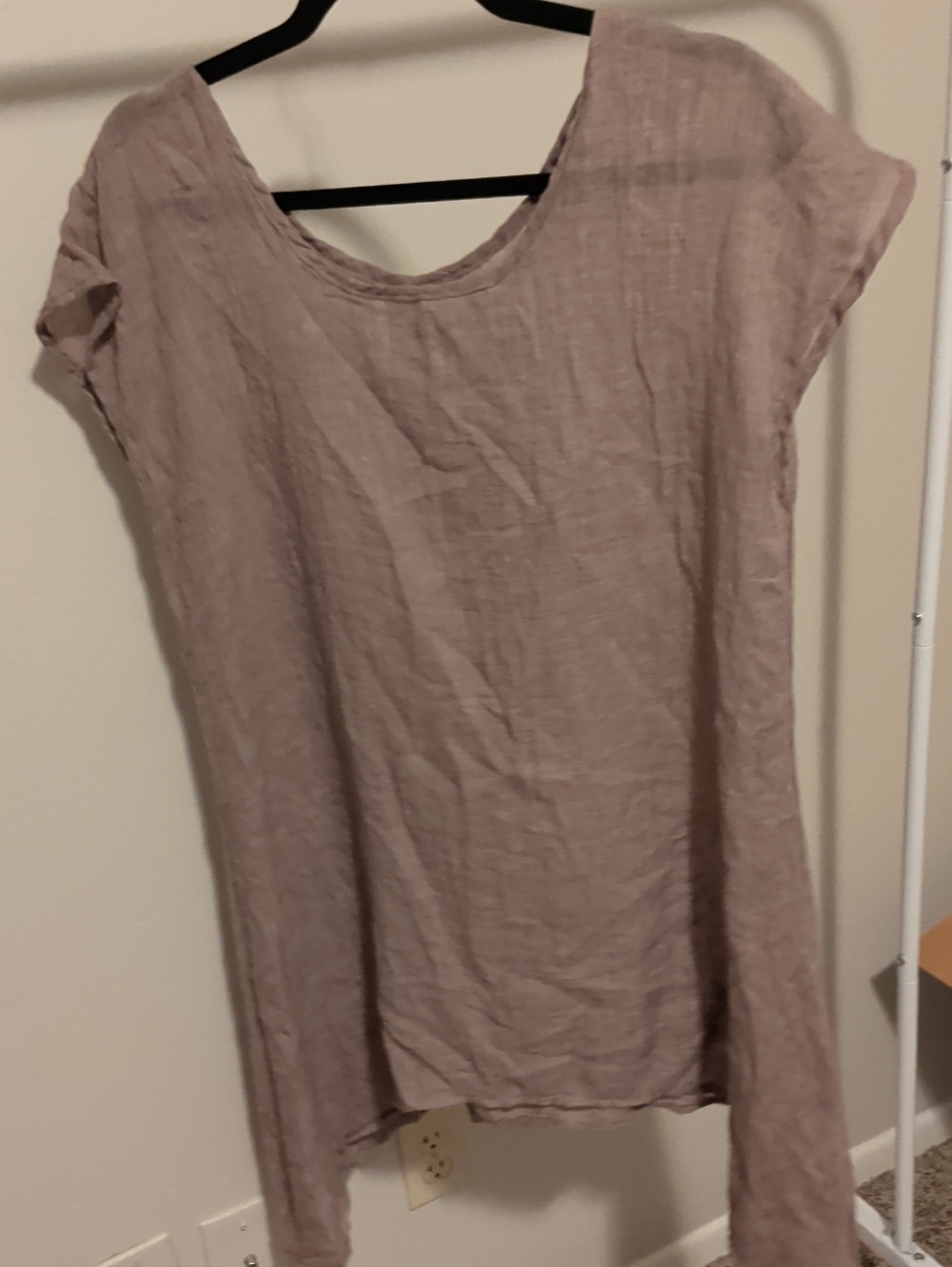 Boho Light Mauve Linen Tunic Top